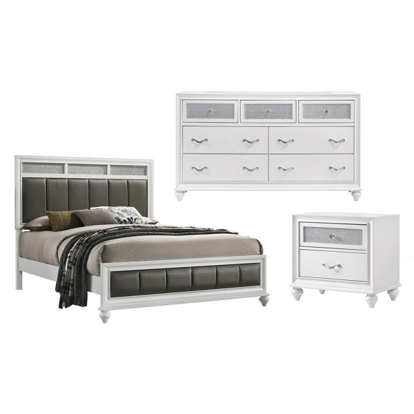CDecor Home Furnishings Halifax White 3Piece Bedroom Set with Dresser Wayfair